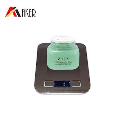 Custom 50ml square PET green double wall plastic cosmetic cream jar with screw cap