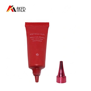 empty 10g red hot stamping eye cream cosmetic plastic LDPE tube packaging with collapsible long head