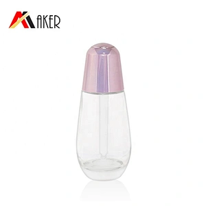 New arrival luxury design cosmetic packaging 50ml clear glass bottle for serum