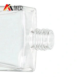 Empty clear 15 ml square oil perfume roll on glass bottle with gold aluminum cap