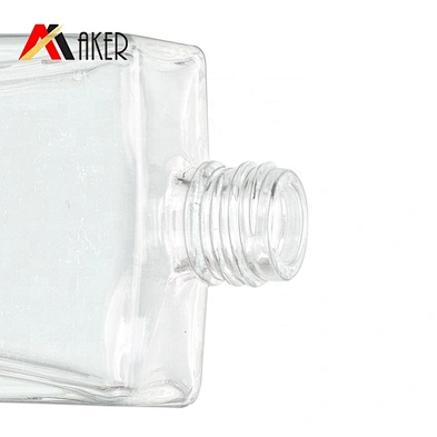 Empty clear 15 ml square oil perfume roll on glass bottle with gold aluminum cap