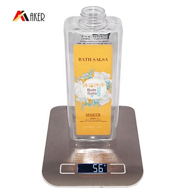 Empty 500ml 550ml clear square shape PET plastic lotion shampoo bottle with pump