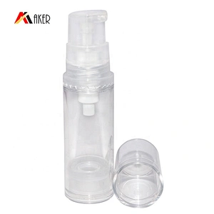Wholesale empty small clear 5ml ABS plastic cosmetic airless pump bottle with cover