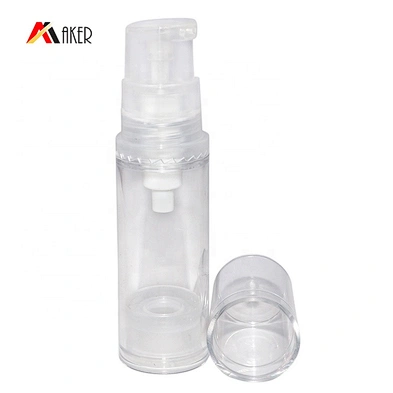 Wholesale empty small clear 5ml ABS plastic cosmetic airless pump bottle with cover