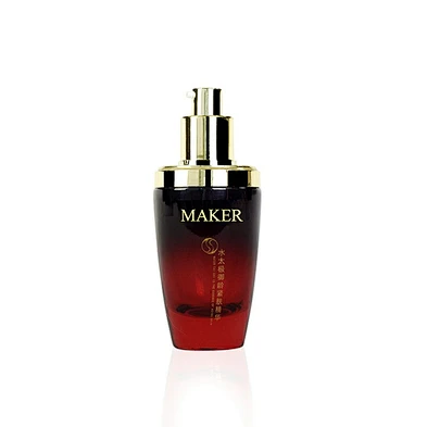 empty black gradient red 30ml cosmetic packaging personal skin care face cream lotion pump glass bottle
