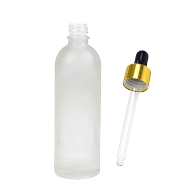 transparent 90ml 3oz essential oil bottle personal care packaging massage dropper bottle clear frost glass bottle