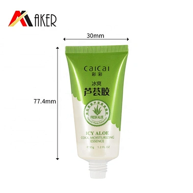 30ml LDPE  pearl white offset printing soft cosmetic tube for aloe vera gel BB cream with screw cap