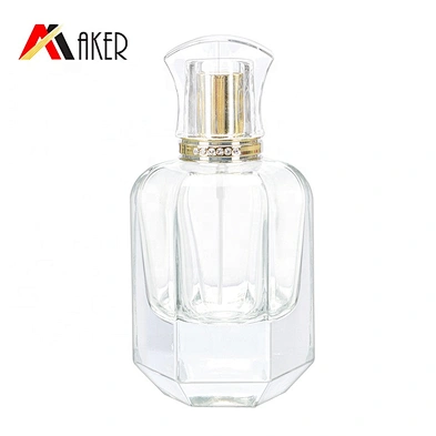 China supplier new special shape empty 50ml luxury crystal glass perfume bottle with sprayer