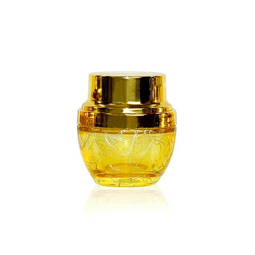 wholesale 50g  2oz  gold alumite cap glass lotion eye cosmetic packaging skincare cream jar