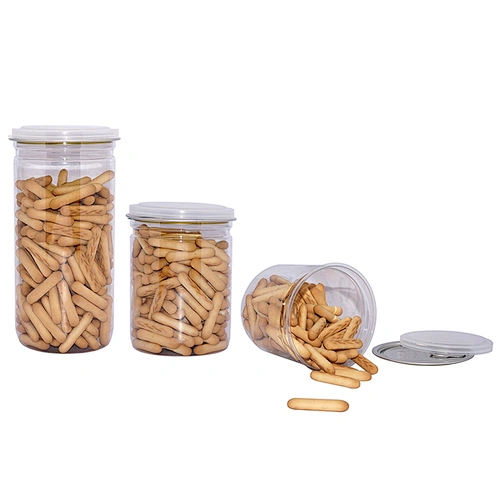 tall plastic pet airtight food storage container canister hermetic snacks nut candy sugar cookie food storage jar