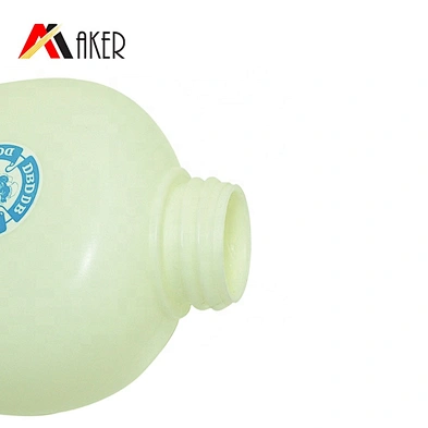 Newest light green unique shape 500ml HDPE plastic baby shampoo bottle with pump
