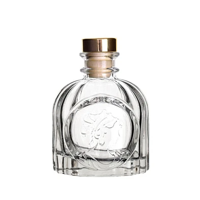 Custom 100ml Transparent Luxury Flint Get Shape Aroma Reed Spread Incense Diffuser Bottle