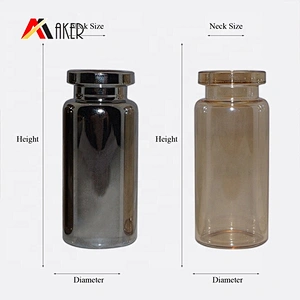 Luxury gold color round glass vials empty 10ml glass tube serum bottle