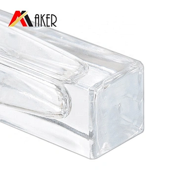 Wholesale empty clear square tall glass roll on bottle perfume bottle 10ml with stainless steel roller ball