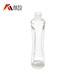 Slim shape 50ml empty clear crystal perfume glass bottle packaging with gold aluminum mist sprayer and whole cover aluminum cap