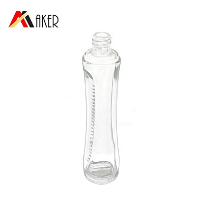 Slim shape 50ml empty clear crystal perfume glass bottle packaging with gold aluminum mist sprayer and whole cover aluminum cap