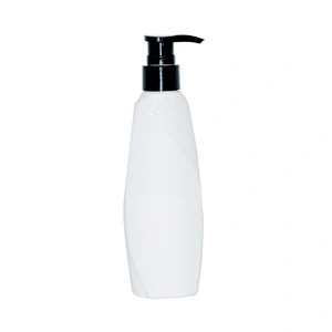 150ml empty milk white plastic pet shampoo body lotion packaging bottle with black 24/410 lotion pump