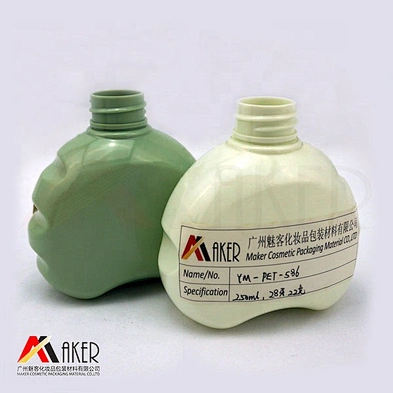 Wholesale special shape green PET 250ml Shampoo Plastic Bottle with lotion pump