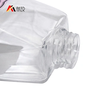 Wholesale empty 950ml unique shape clear PET plastic hand wash bottle liquid shampoo dispenser bottle