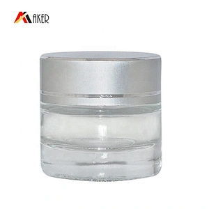 Custom transparent round 5ml small mini cosmetic cream glass jar with lid
