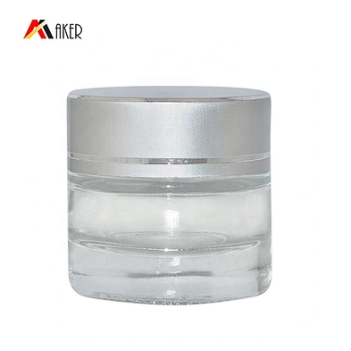 Custom transparent round 5ml small mini cosmetic cream glass jar with lid