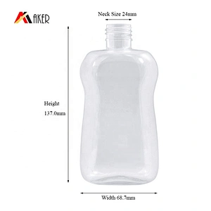 New design clear empty 200ml PET plastic mouthwash bottle with plastic screw cap