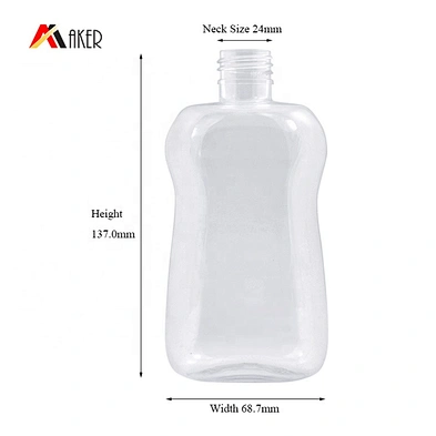 New design clear empty 200ml PET plastic mouthwash bottle with plastic screw cap
