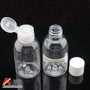 Wholesale hotel 60ml round pet clear shampoo toner plastic bottle with flip top cap