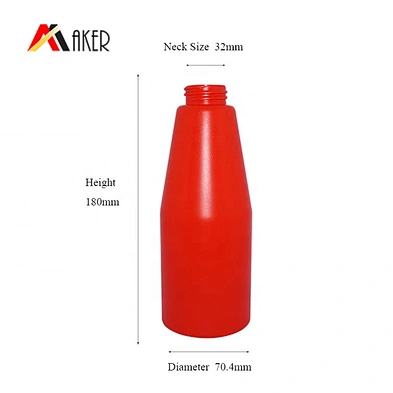 Nice design wholesale price empty red HDPE plastic shampoo bottle 500ml with pump dispenser