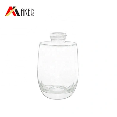 Unique shape luxury 50ml clear cosmetic glass lotion dropper bottle with silver electroplated cream pump