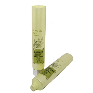 60ml LDPE plastic cosmetic hand cream tube packaging with silver aluminum covered screw cap