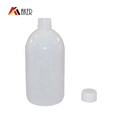 Supply 500ml white PE plastic liquid medicine bottle with scale