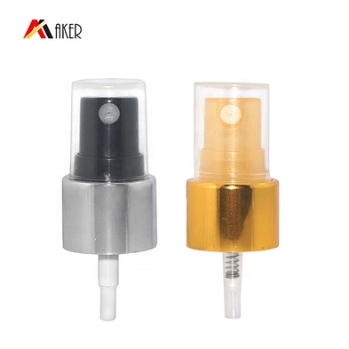 Suppliers Aluminum Fine Mist Sprayer 20/410 Gold White  Pump For Plastic Bottle