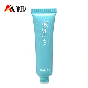 Oval 10ml Cosmetic Lip Gloss Tube Packaging Blue 2.5 Layer for Cosmetic Tubes Plastic Brush Screw Cap Wholesale LDPE