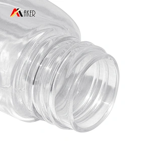 Empty PET plastic bottle for mouthwash packaging with screw cap