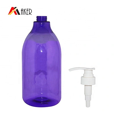 Factory price empty purple round 2l plastic pet shampoo bottle manufacturer with lotion pump