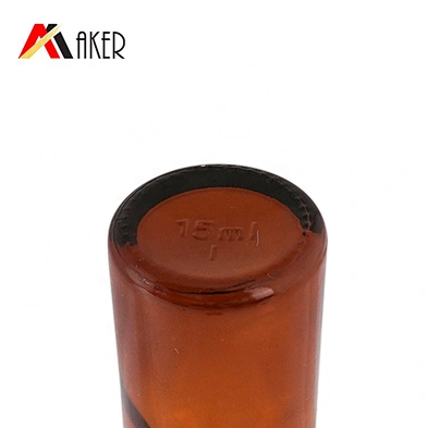 Wholesale/Custom factory 15ml semi-transparent amber glass essential oil bottle cosmetic glass essence bottle serum bottle