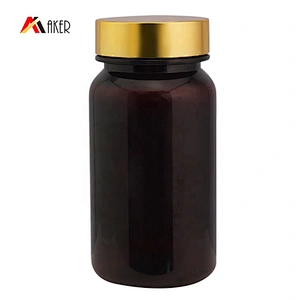 150ml amber round shape PET plastic medicine pill bottle with screw lid