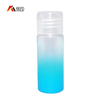 Personal care custom gradient blue 20ml cylinder PET plastic lotion bottle for beauty cosmetic skin care