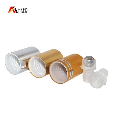 New arrival 15ml glass transparent deodorant roll on bottle with aluminum covered cap
