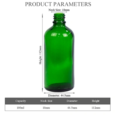 wholesale personal care empty packaging 100ml skin care serum glass dropper green bottle