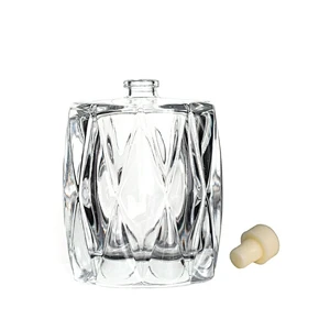 Wholesale Empty 90ml Clear Glass Flower Reed Diffusers Bottle Set With Wooden Cork For Room Decor
