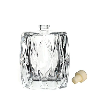 Wholesale Empty 90ml Clear Glass Flower Reed Diffusers Bottle Set With Wooden Cork For Room Decor