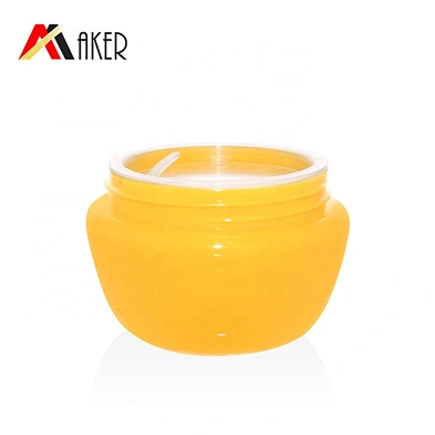 Empty 30g Yellow PP Empty Bottle Plastic Face Cream Serum Jar with plastic screw lid and clear inner cap