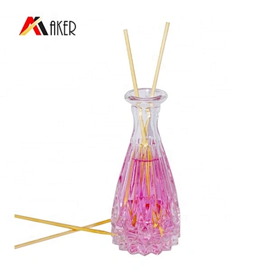 Wholesale empty 50ml engraving fragrance cosmetic aroma reed diffuser glass bottle