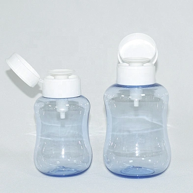 Newest design 200ml 300ml semi transparent light blue empty PET plastic toner bottle for skin care