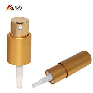 Wholesale 18/410 gold plastic aluminum covered fine mist sprayer perfume pump sprayer