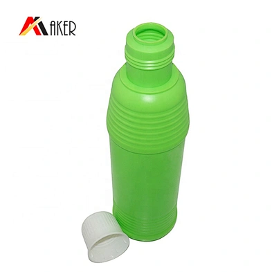 Wholesale 750ml green HDPE plastic empty liquid detergent bottle packaging with screw cap