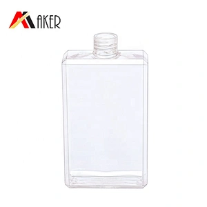 2020 New arrival PETG 300ml empty square shape cosmetic plastic bottle with cap for makeup remover