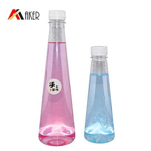 Wholesale BPA Free 250ml 500ml empty clear PET plastic soda drinking water bottle with screw cap